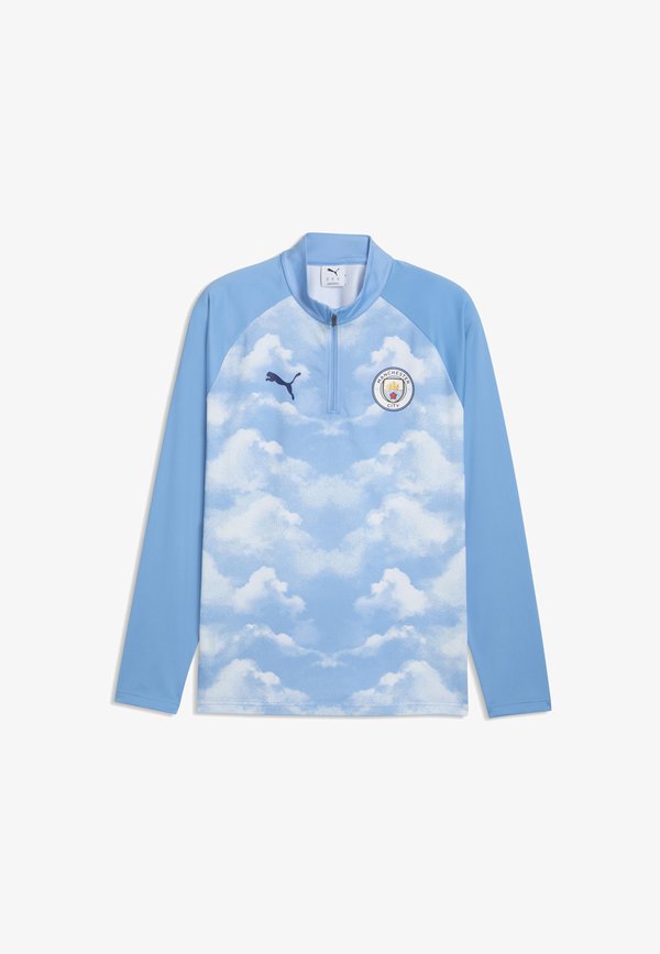 Puma MANCHESTER CITY AUFWÄRMOBERTEIL MIT REISSVERSCHLUSS BIS ZUM HALS - Long sleeved top - icy blue-regal blue