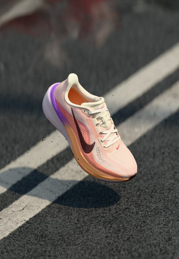 Nike Performance AIR ZOOM PEGASUS 42 - Road running shoes - chalk/tattoo/orange pulse/bright violet/bleached lilac/light crimson