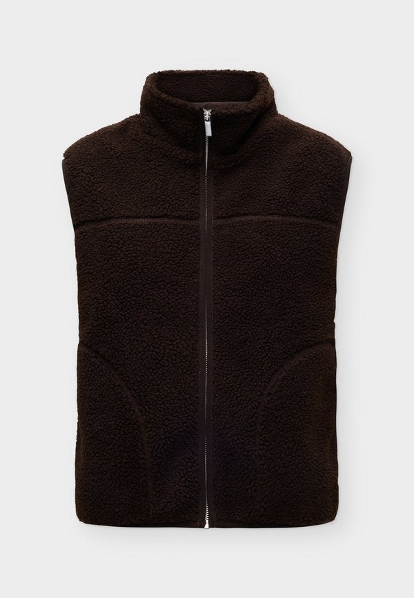 ONLY ONLBABY HIGH ZIP VEST - Waistcoat - coffee bean