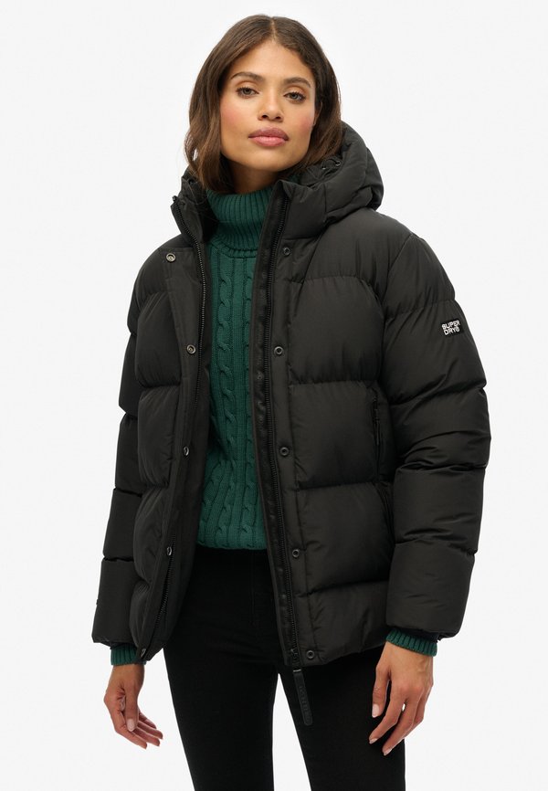 Superdry & Co HOODED BAFFLE PUFFER - Winter jacket - black