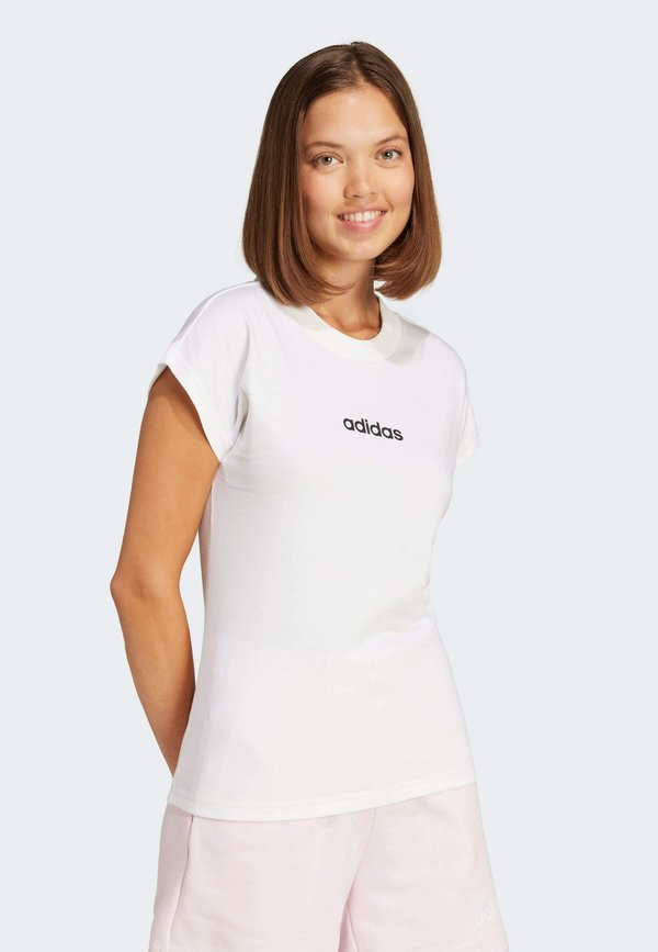 adidas Sportswear ESSENTIALS LINEAR - Basic T-shirt - white   black