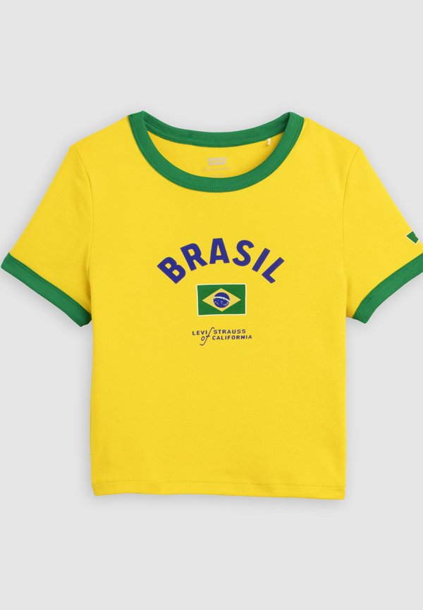 Levi's® FOOTBALL RINGER - Print T-shirt - yellow/green/blue