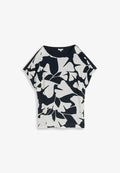 TOM TAILOR PLUS SIZE - T-SHIRT IM MATERIAL-MIX - Print T-shirt - big navy ginkgo