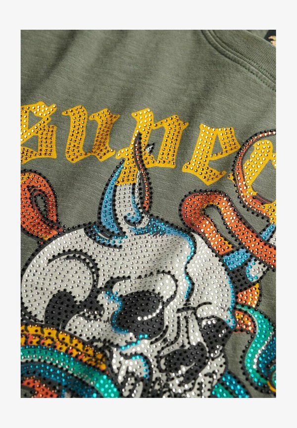 Superdry & Co Print T-shirt - beetle green slub