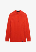 Superdry & Co SLOUCHY CABLE HALF ZIP - Jumper - grenadine orange