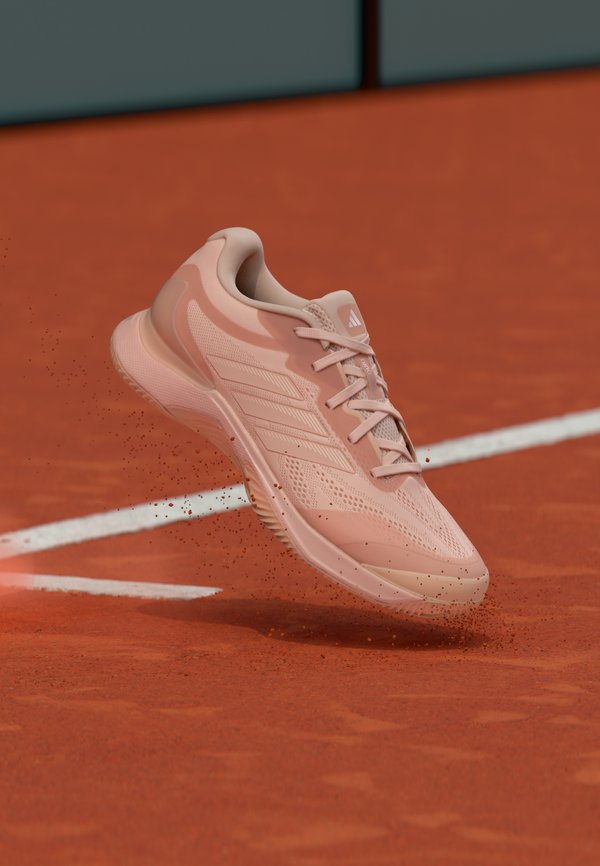 adidas Performance AVACOURT 3 CL - Clay court tennis shoes - blush pink/silver-coloured metallic