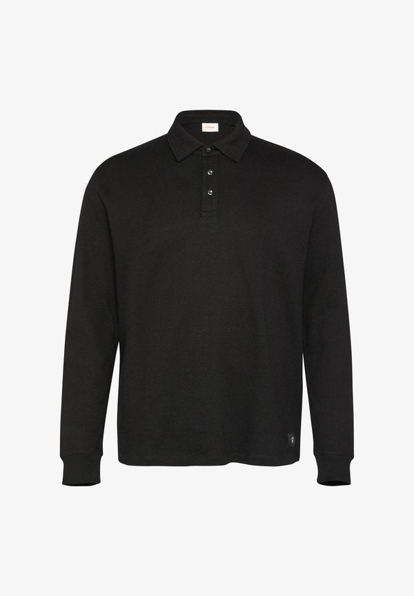 s.Oliver MIT LOGO PATCH - Polo shirt - schwarz