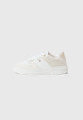 LEATHER MIXED TEXTURE CUPSOLE TRAINERS Media 1