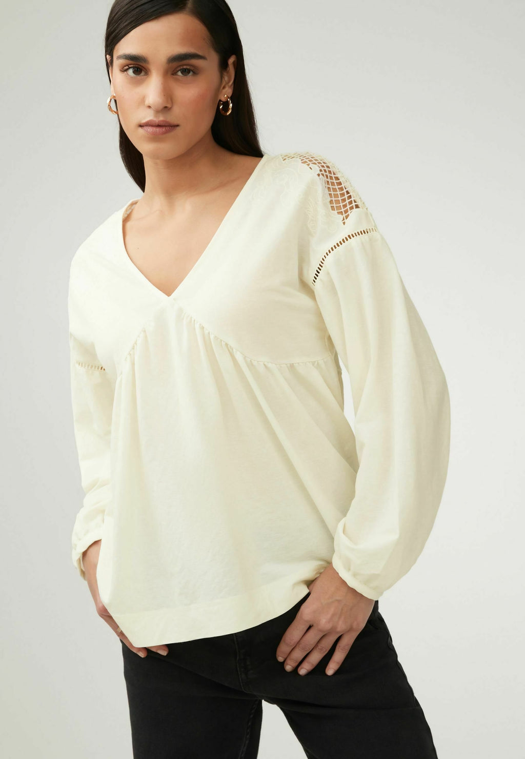 Next LONG SLEEVE V-NECK CUTWORK