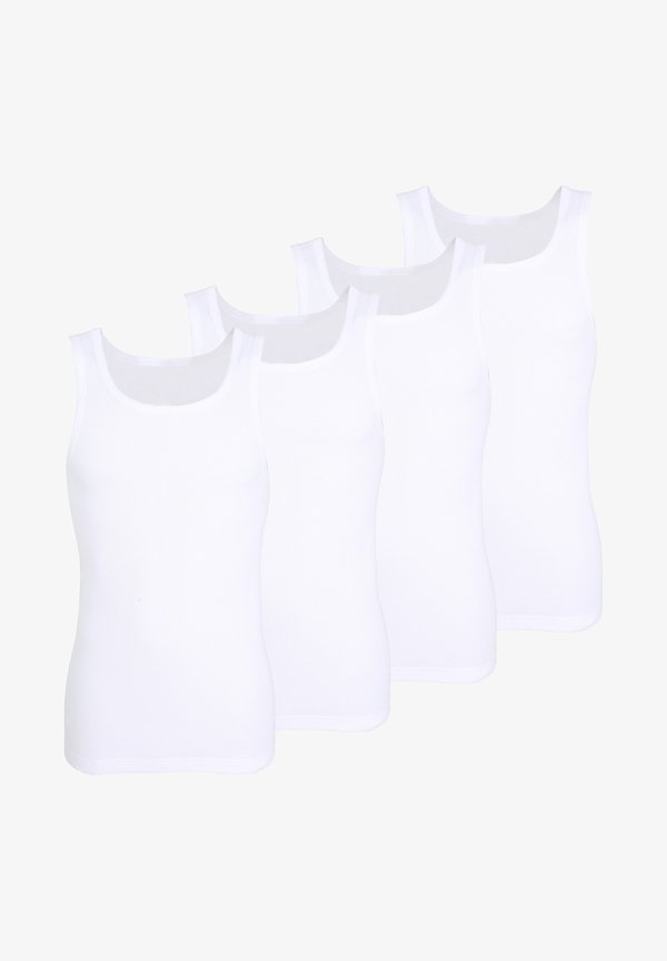 TOM TAILOR 4ER PACK - Undershirt - weiß hell uni