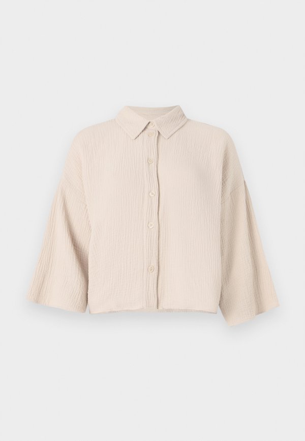 Vero Moda VMNATALI CROP - Button-down blouse - silver coloured
