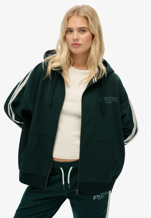 Superdry & Co ATHLETIC ESSENTIALS - Zip-up sweatshirt - enamel green