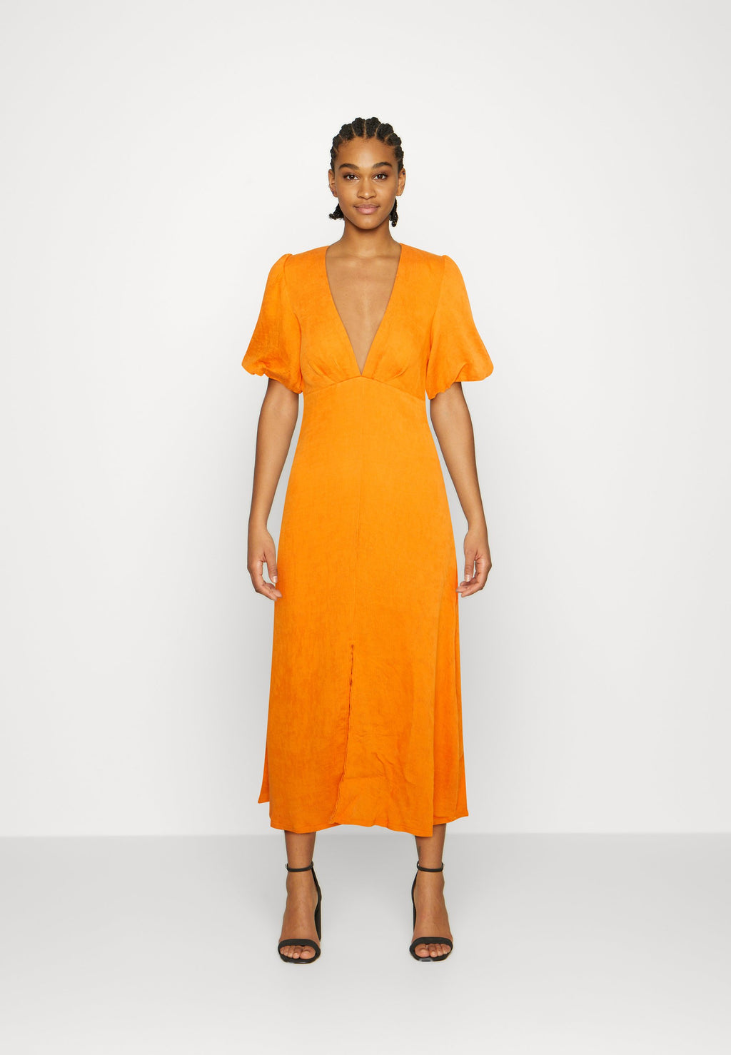 NA-KD FEMMEBLK PUFF SLEEVED MIDI DRESS