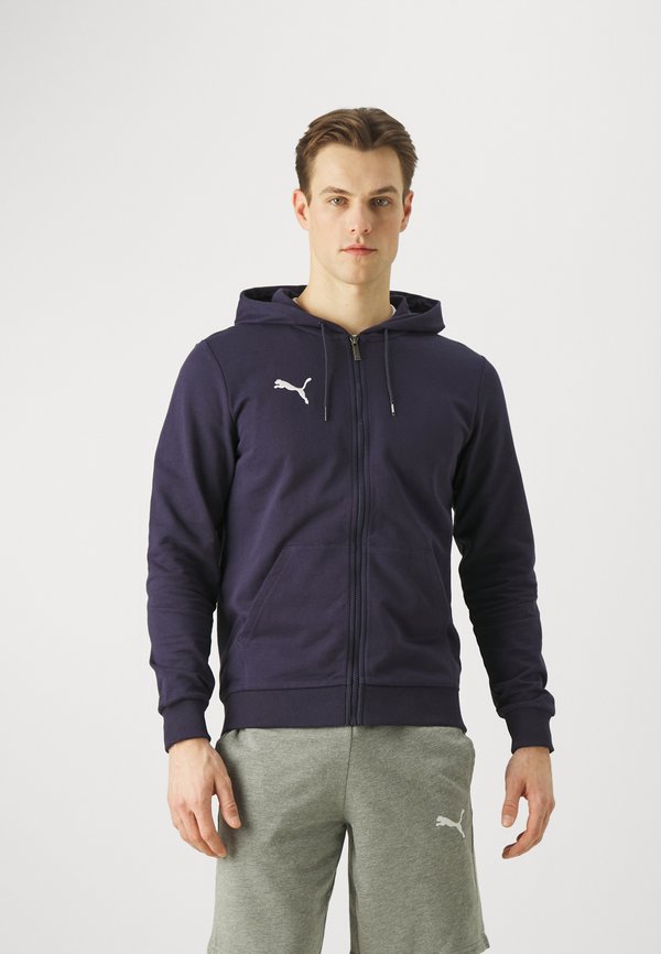Puma TEAMGOAL CASUALS HOODED JACKET - Zip-up sweatshirt - navy/white