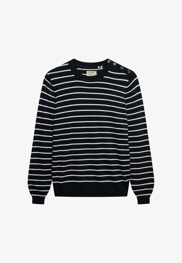 Superdry & Co LIGHTWEIGHT ESSENTIAL - Jumper - optic eclipse navy stripe