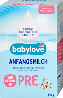 Anfangsmilch Pre von Geburt an babylove