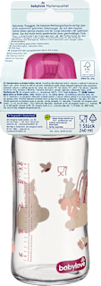 Babyflasche aus Glas Weithals, beere, von Geburt an, 240 ml babylove