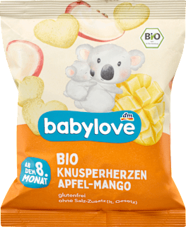 Babysnack Knusperherzen Apfel-Mango, ab dem 8. Monat babylove