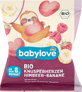 Babysnack Knusperherzen Himbeere Banane, ab dem 8. Monat babylove