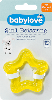 Beißring 2in1 gelb babylove