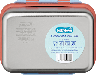 Brotdose Edelstahl blau/rot babylove