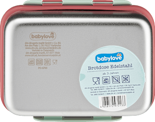 Brotdose Edelstahl mint/braun babylove