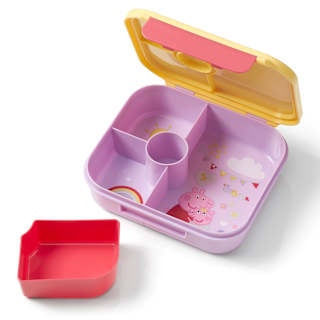 Brotdose mit Fächern flieder/gelb, Peppa Pig babylove