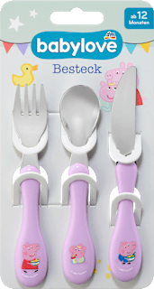 Esslernbesteck-Set flieder, Peppa Pig 3tlg babylove