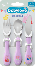 Esslernbesteck-Set flieder, Peppa Pig 3tlg babylove