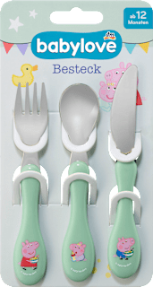 Esslernbesteck-Set grün, Peppa Pig 3tlg babylove