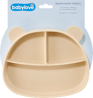 Esslernteller Silikon, beige babylove