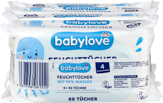 Feuchttücher mit 99% Wasser (4x80 St)  babylove