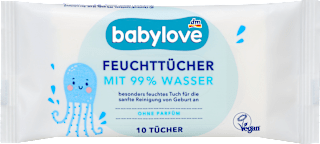 Feuchttücher mit 99 % Wasser, Reisegröße  babylove