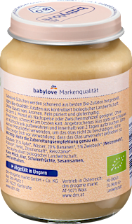 Frucht & Getreide Apfel mit Zwieback, ab dem 6.Monat babylove