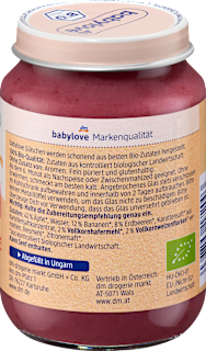 Frucht & Getreide Erdbeer-Bananen-Müsli in Apfel ab dem 6. Monat babylove