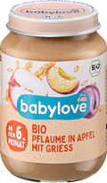 Frucht & Getreide Pflaume in Apfel mit Grieß ab dem 6.Monat babylove