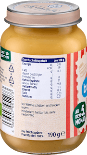 Früchte Pfirsich-Aprikose in Apfel ab dem 5. Monat babylove