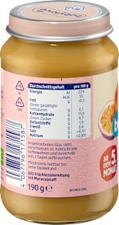 Früchte Pfirsich & Maracuja mit Apfel ab dem 5. Monat babylove