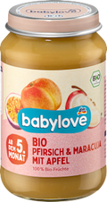 Früchte Pfirsich & Maracuja mit Apfel ab dem 5. Monat babylove