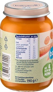 Gemüse Frühkarotten mit Kartoffel ab dem 5. Monat babylove