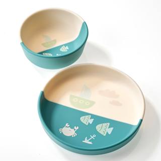 Geschirr-Set Silikon maritim 2tlg babylove