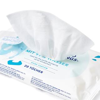 Gesicht- und Handreinigungstücher mit 99 % Wasser, Reisegröße babylove