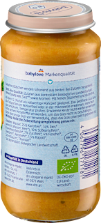 Menü Gemüsereis mit Süßkartoffel und Hühnchen ab dem 12. Monat babylove