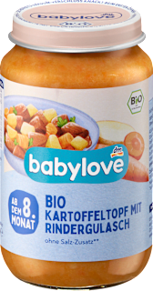 Menü Kartoffeln mit Rindergulasch ab dem 8. Monat babylove