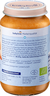 Menü Kartoffeln mit Rindergulasch ab dem 8. Monat babylove