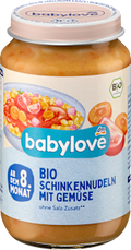 Menü Schinkennudeln mit Gemüse, ab dem 8. Monat babylove