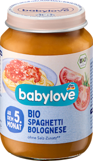 Menü Spaghetti Bolognese ab dem 5. Monat babylove