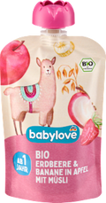 Quetschie Erdbeere & Banane in Apfel mit Müsli ab 1 Jahr babylove