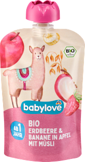 Quetschie Erdbeere & Banane in Apfel mit Müsli ab 1 Jahr babylove