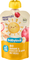 Quetschie Frühstückspause Banane & Kirsche mit Apfel in Müsli ab 1 Jahr babylove